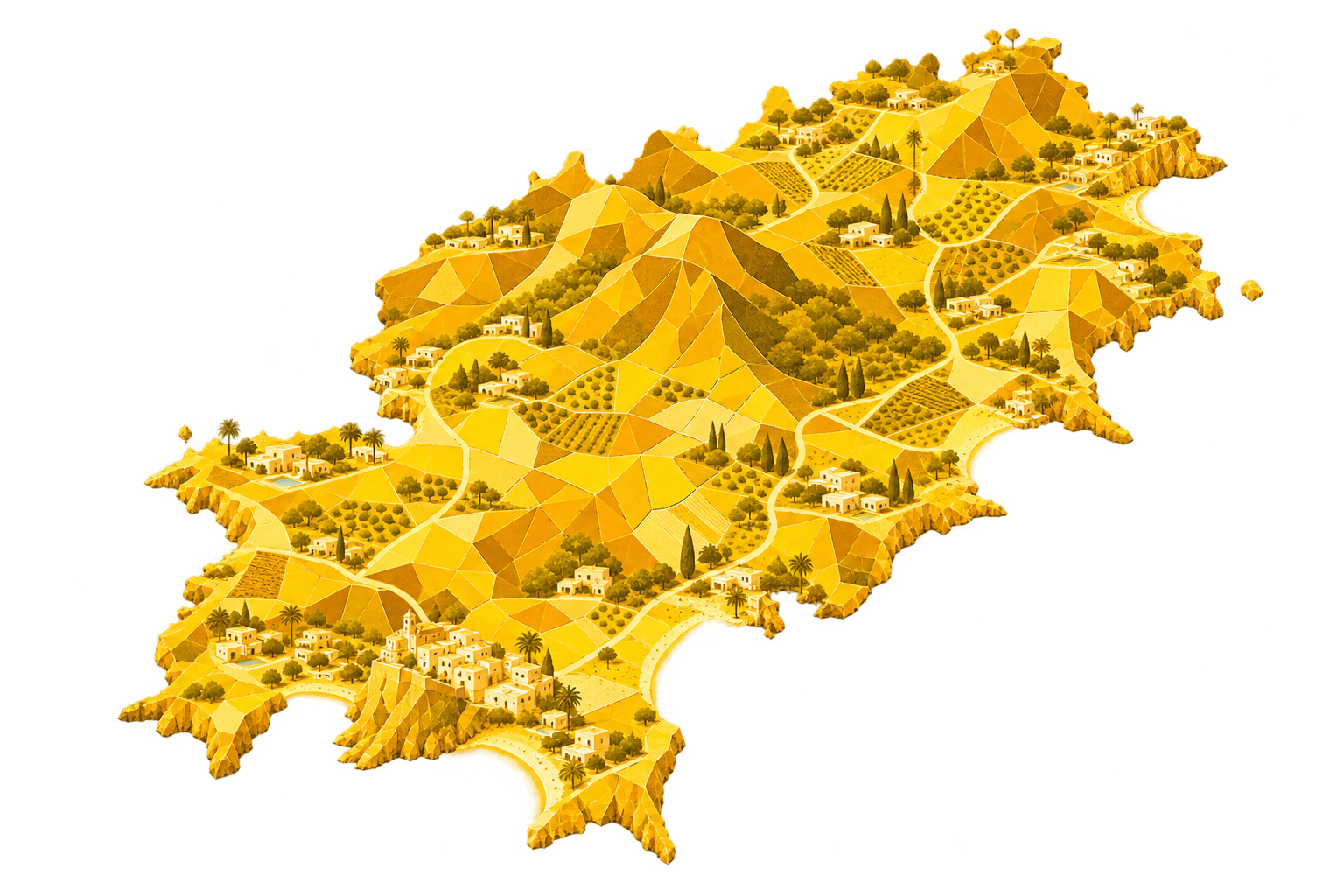Ilustración original de la isla de Ibiza